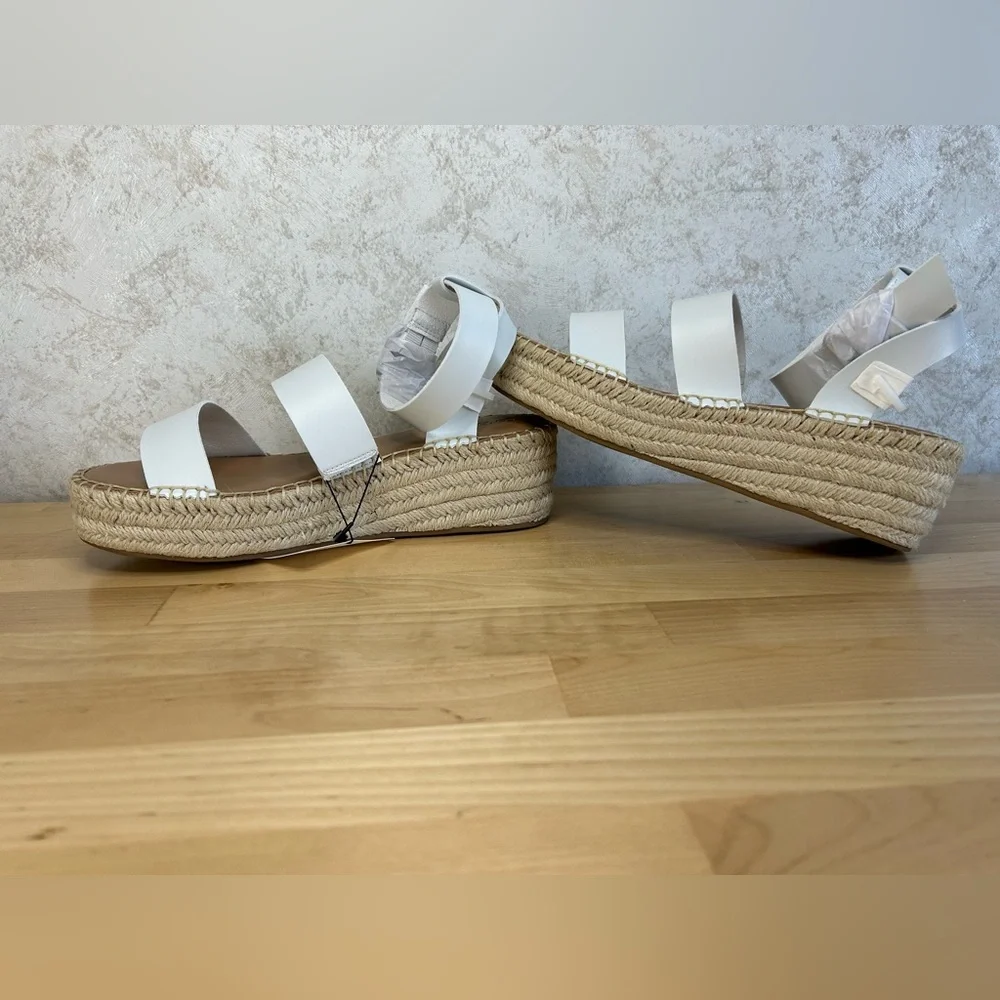 The Drop White Espadrille Platform Sandals Ankle Strap Size 9 NWT